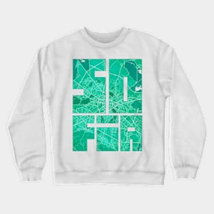 Sofia, Bulgaria City Map Typography - Watercolor Crewneck Sweatshirt